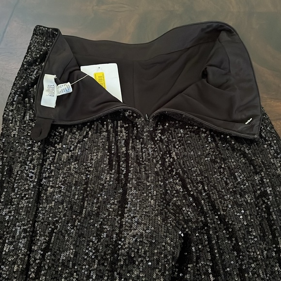 Belle Badgley Mischka Iris Sequin Flat Front Pants - Picture 9 of 16